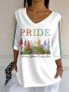 Women's Pride LGBT Removes Stubborn Orange Stains Print Mid Sleeve T-Shirt