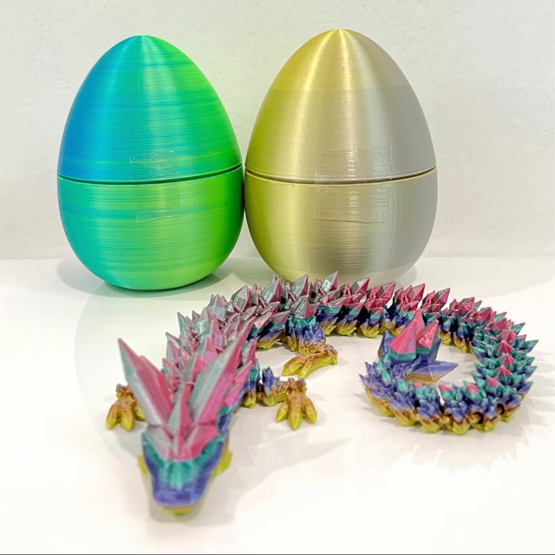 Best Easter Basket Stuffers🥚 3D-Printed Articulated Crystal Dragon With Egg🐉