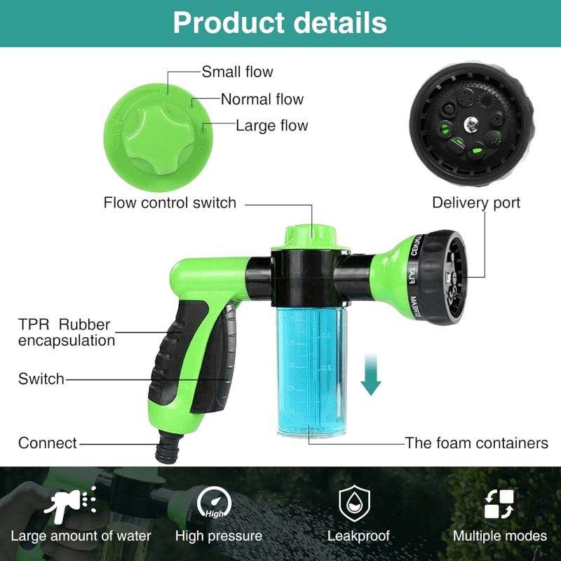 🎁TikTok Last Day Sale - 70% OFF💦Horse Shower Sprayer! 8-Way Turbo Spray Gun
