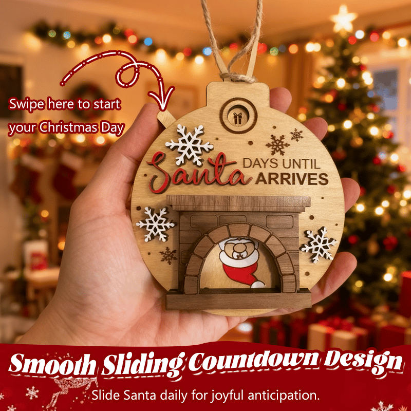 🎄TikTok Christmas Sale -70% OFF✨Christmas Countdown Ornament - Santa in Chimney with Snowflakes🎅
