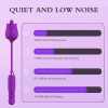 Purple Rose Toy Rotating Pearls Telescopic Tongue-licking Vibrator