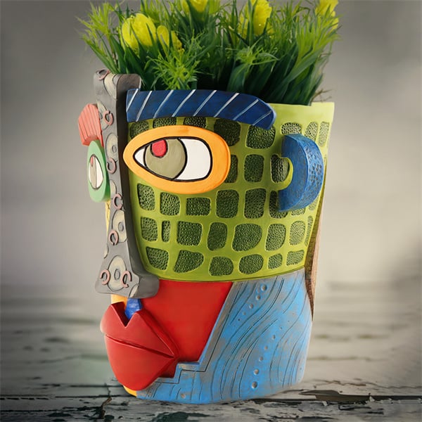 🔥 Last Day 49% OFF 😍 Handmade Picasso Antique Bronze Abstract Beauty Face Flower Pot