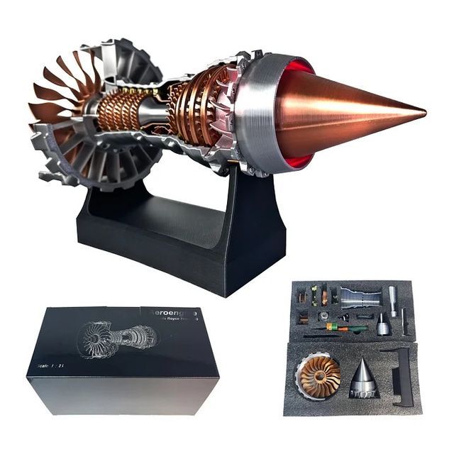 ✈️1/25 Simulation Aircraft Turbojet Engine Rotatable Model