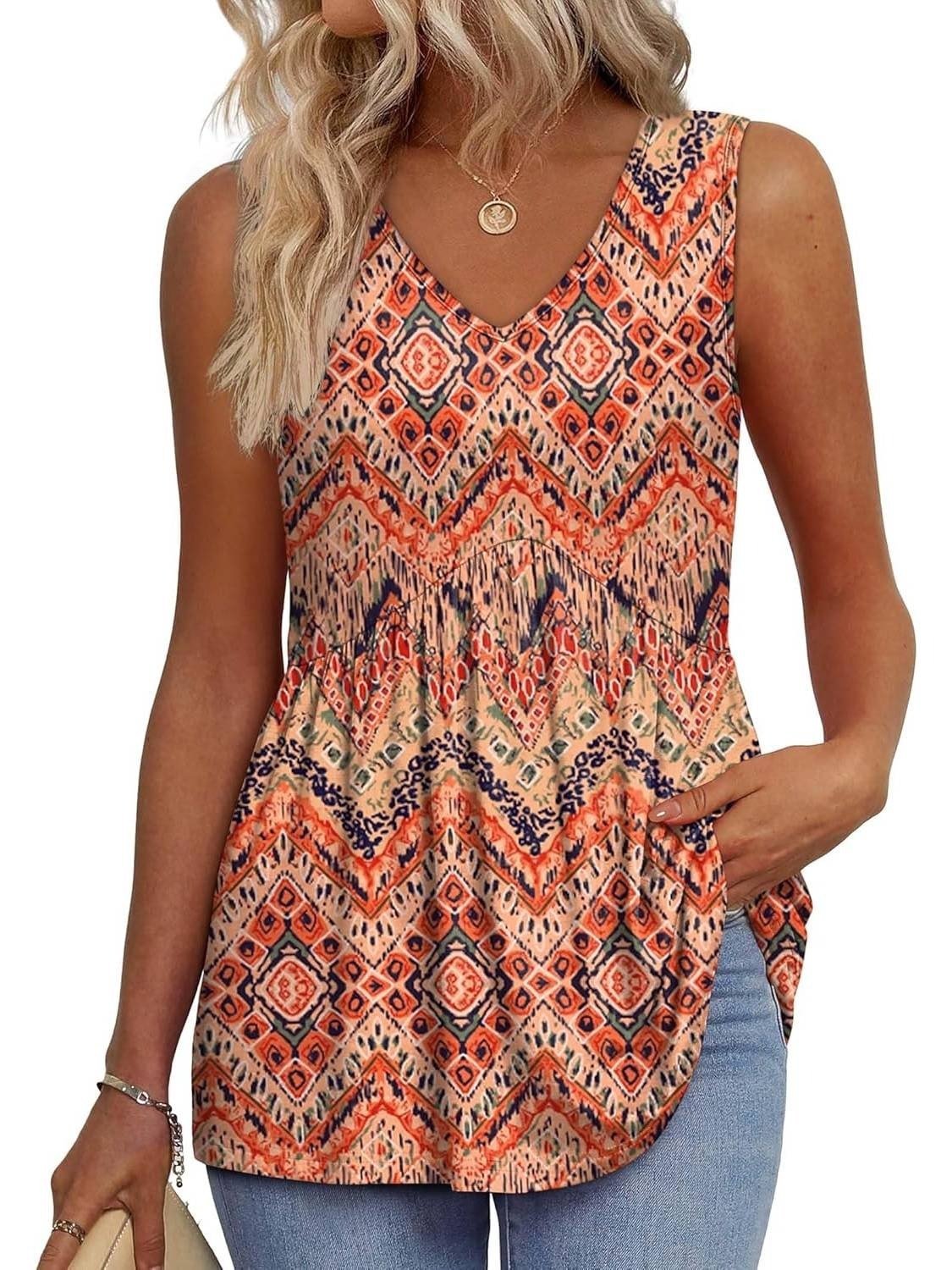 ⏰LAST DAY SALE 50% OFF💥Women Dressy Sleeveless V Neck Babydoll Tank Tops