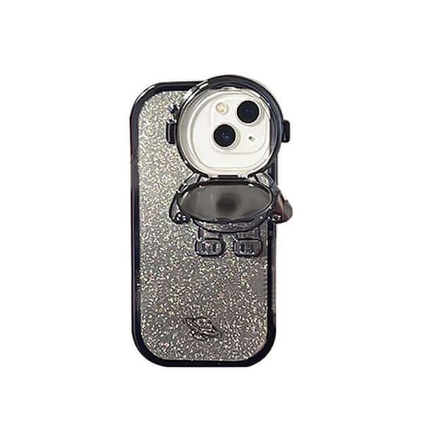 (🔥Last Day 70% OFF)- Electroplating Flash Powder Astronaut Bracket Case Cover For iPhone