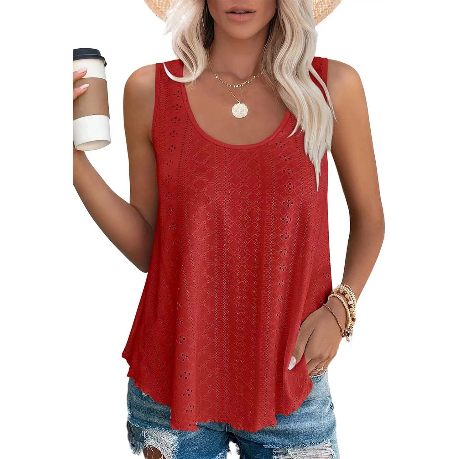 🔥Heißer Verkauf 70% Rabatt🔥Women's Vest ärmellos Rundhalsausschnitt Casual Sommer