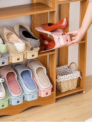 🔥(Last Day Promotion - 50% OFF) Adjustable Double Layer Shoe Rack(BUY MORE SAVE MORE)