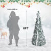 6FT Foldable Christmas Tree with LED Light and Ribbon