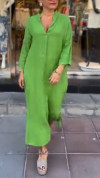 Women's V-neck Solid Color Loose Casual Dress