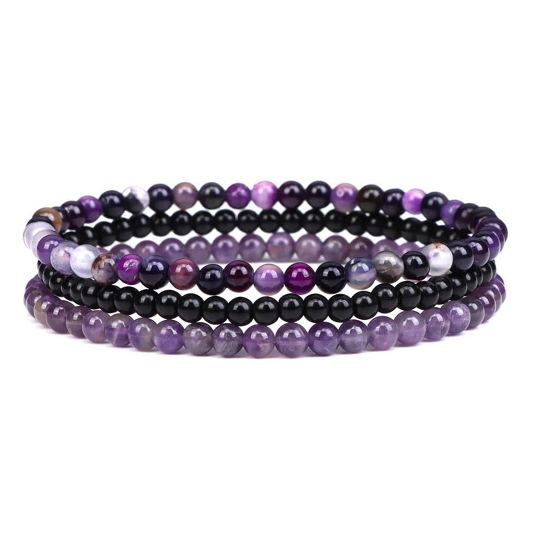 🎁2024 New Year Hot Sale🎁 Amethyst Stress Relief Beaded Bracelet Set