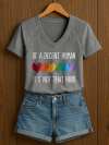 V-Neck Retro Women Be A Decent Human It's Not That Hard Print T-Shirt