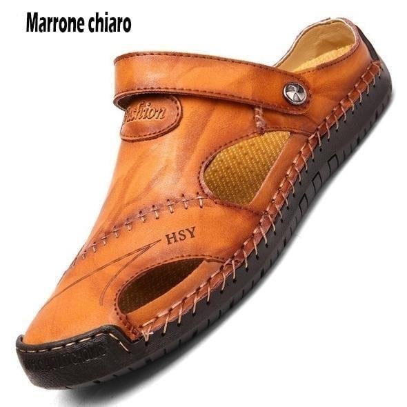 💥Last day sale save 70% OFF-Handmade Soft Leather Men's Breathable Outdoor Sandals