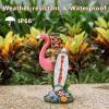 TIKI Riding on Flamingo，Flamingo solar lamp decoration