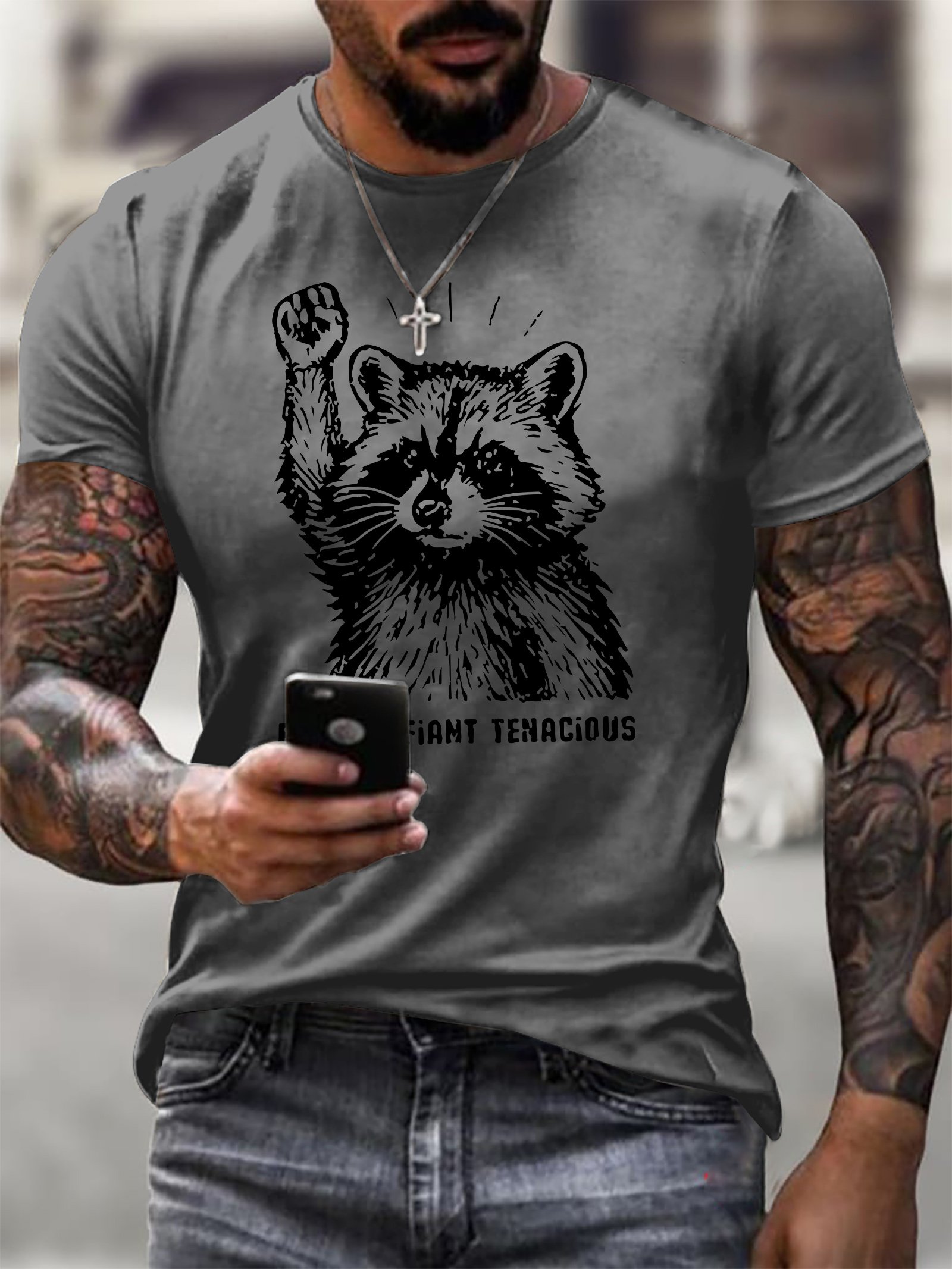 Men's FDT 8647 Feral Defiamt Tenacious Printing T Shirt