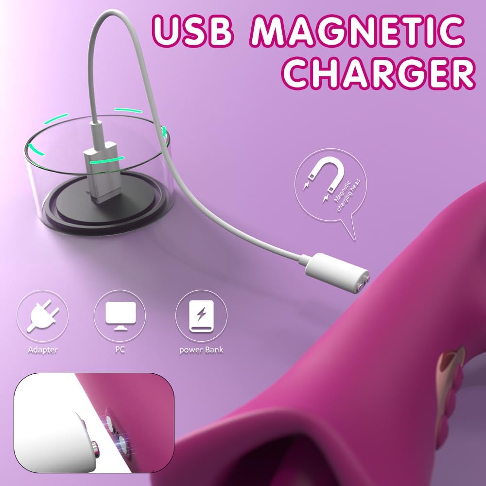 4 IN 1 Rose Muncher Rabbit Vibrator Licking Vibrating Flapping Clit Nipple Stimulator
