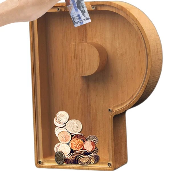 (🔥Last Day Promotion- SAVE 70% OFF)Large Personalized Wooden Alphabet Piggy Bank-Buy 2 Get VIP Shipping