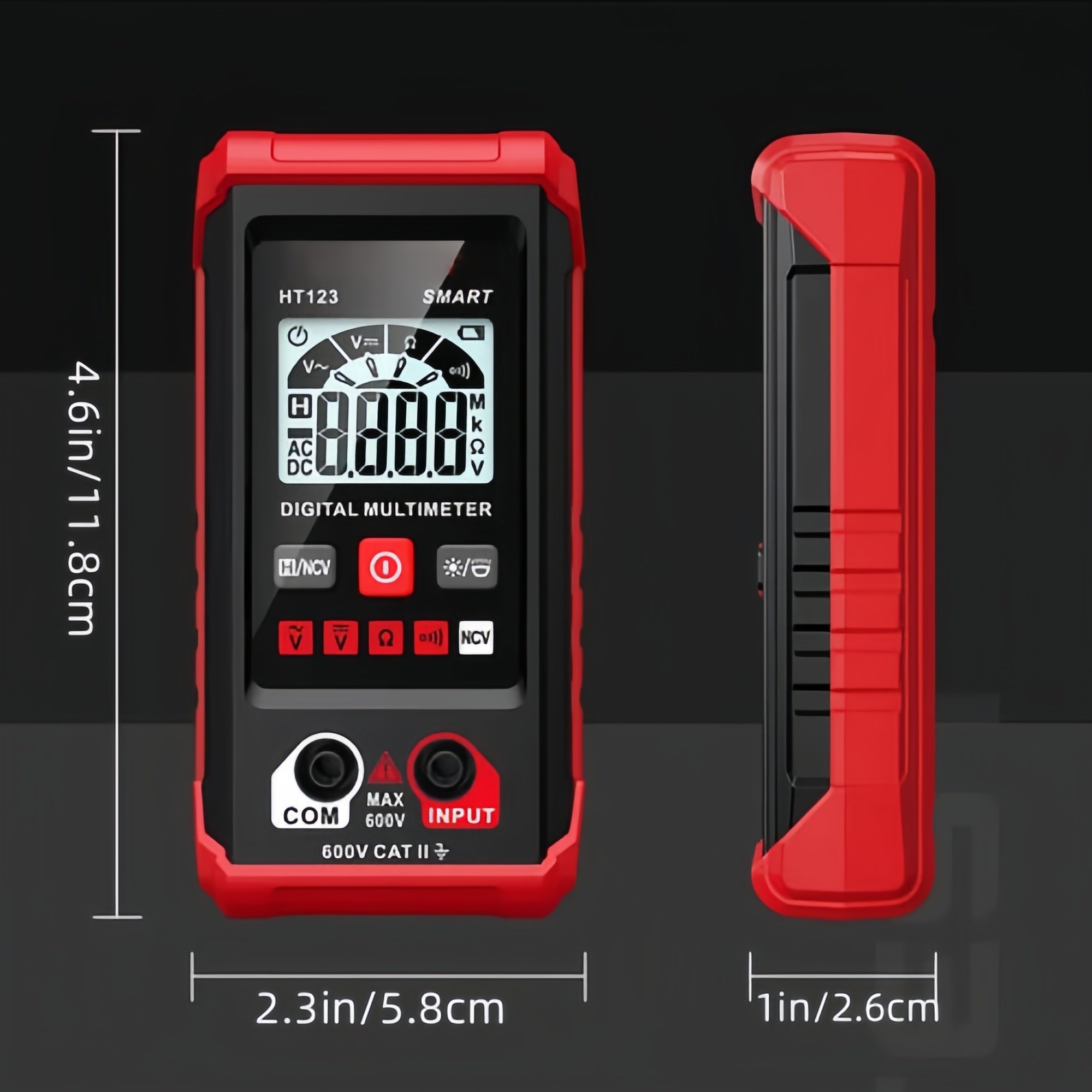 👍Neues automatisches Digitalmultimeter HT – mit berührungsloser Spannungsfunktion für Wechsel-/Gleichspannung (rot)