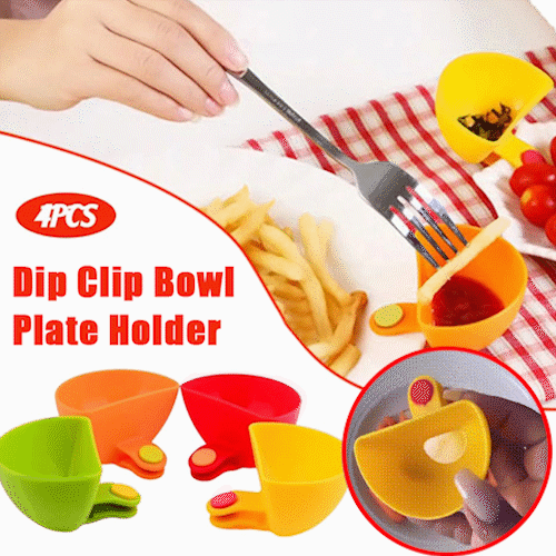 (🌲Early Christmas Sale- SAVE 48% OFF) 4 Pcs Set Dip Clip Bowl Plate Holder (BUY 2 GET 1 FREE NOW)