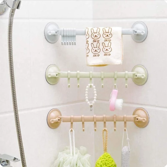 Shower Storage Tools, With 6 Adjustable Hooks, Easy to Install, No Damage