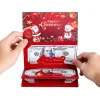🎁💗Kreativer DIY Faltbarer Weihnachtsmann-Dollar 6 Schlitz Goldfolie Roter Umschlag Weihnachtsmotiv Papiergeldhalter