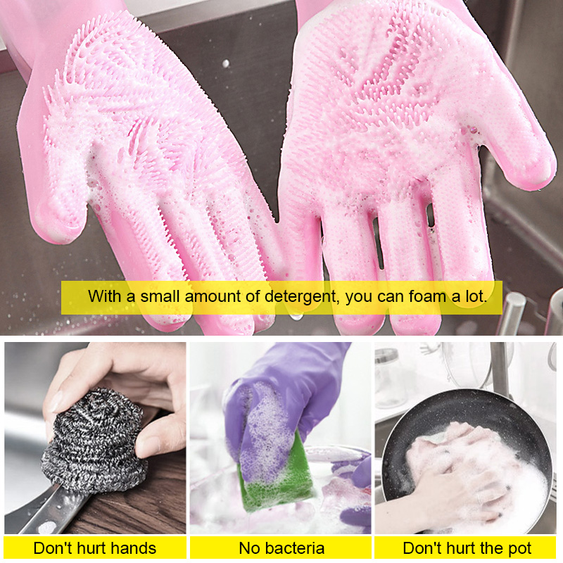 🎄Christmas Hot Sale🎄 Silicone Dish Washing Gloves
