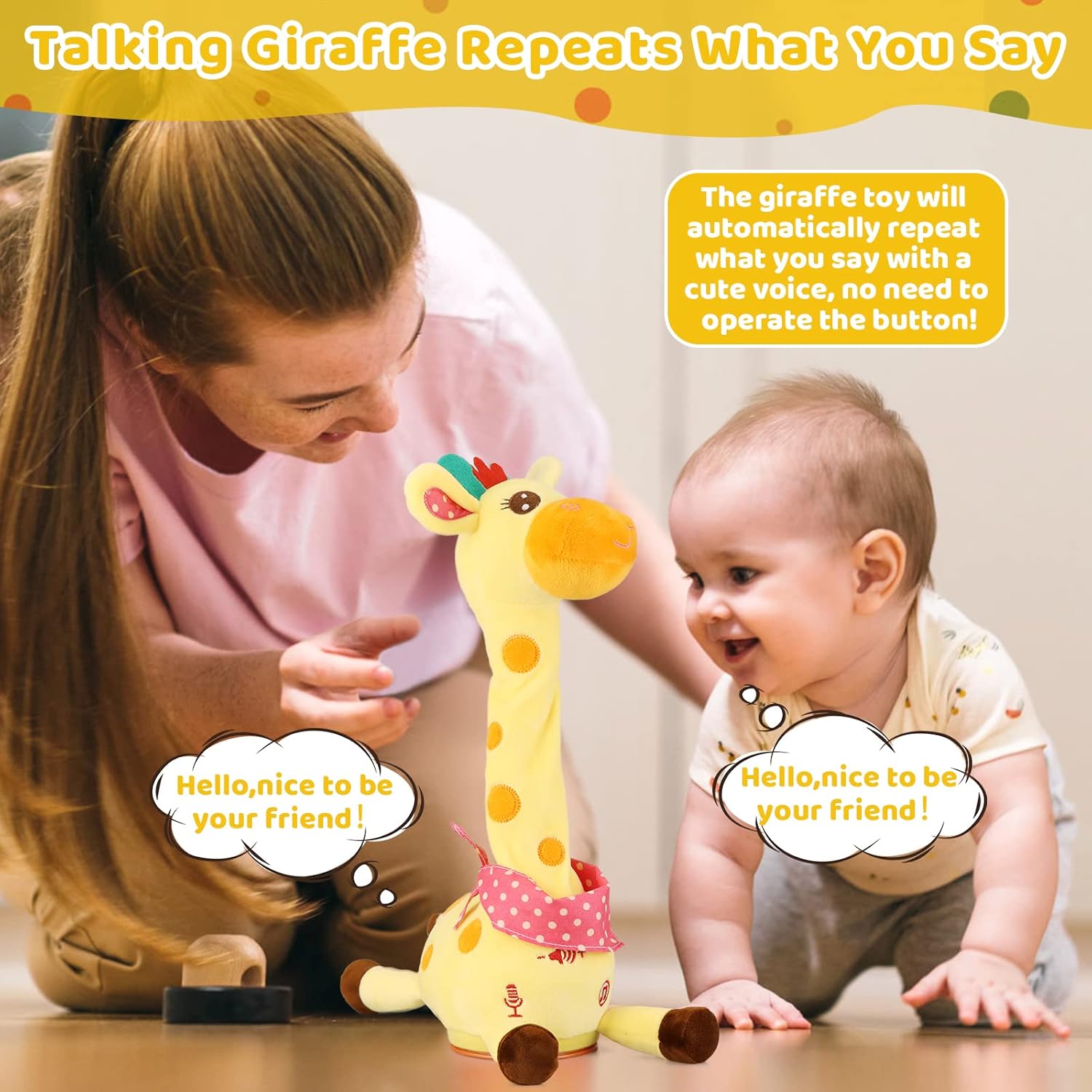 🎁TikTok Last Day Sale - 70% OFF🎉Selling Musical Giraffe Toy – Sings, Dances & Repeats What You Say! 🦒🎵🗣️