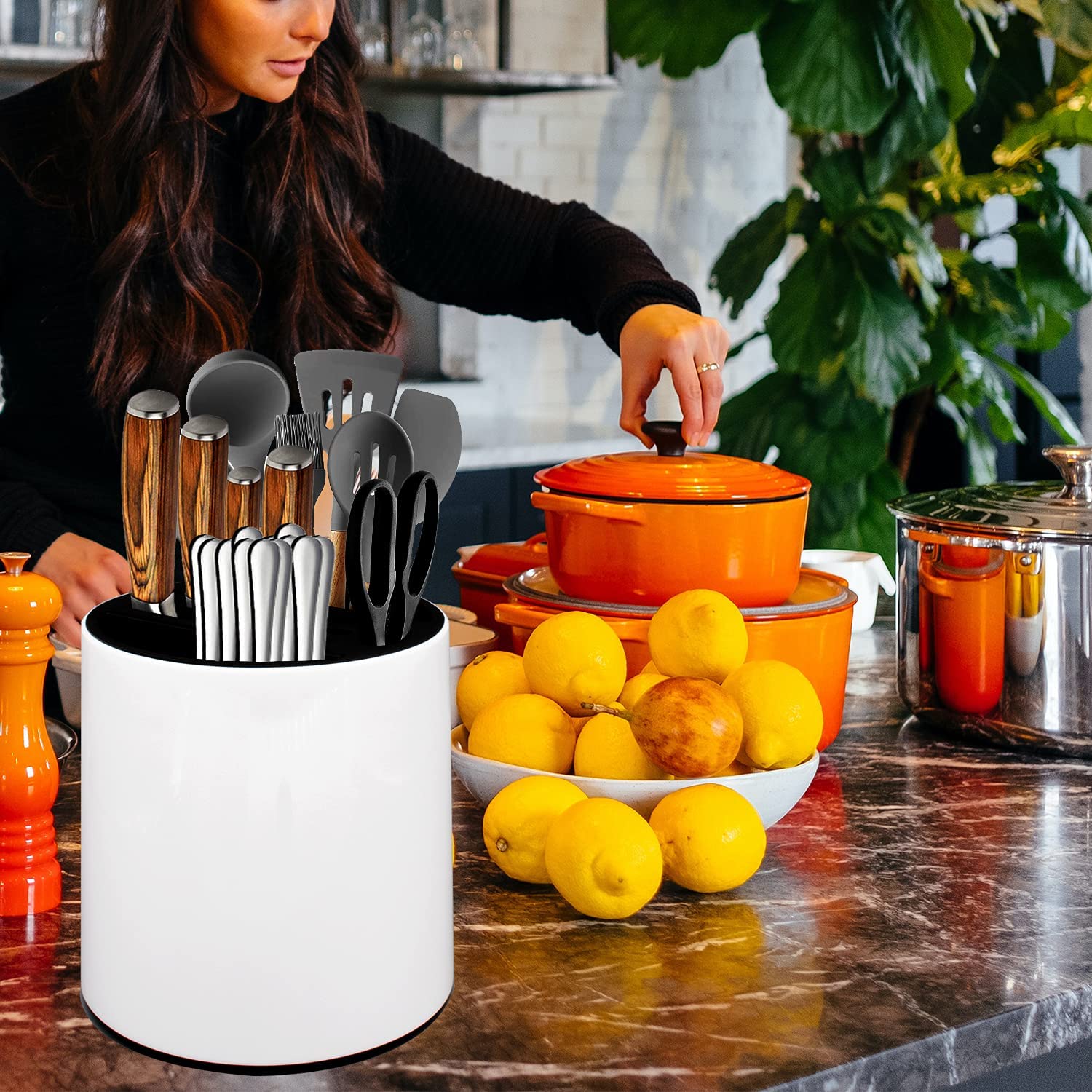 (🌲Early Christmas Sale- SAVE 48% OFF)Rotating Universal Utensil Caddy for Countertop(BUY 2 GET FREE SHIPPING)