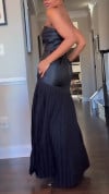 Ladies' Strapless Solid Color Patchwork Temperament Dress