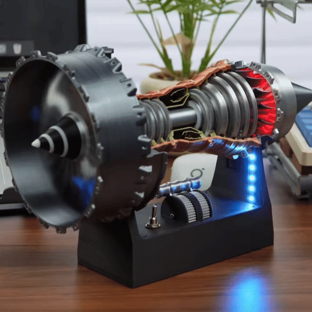 ✈️1/25 Simulation Aircraft Turbojet Engine Rotatable Model