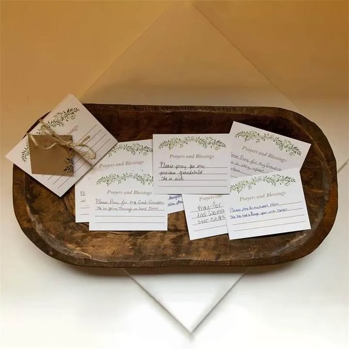 ❤️ Heart Prayer Bowl – Rustic Religious Gift with Prayer Cards