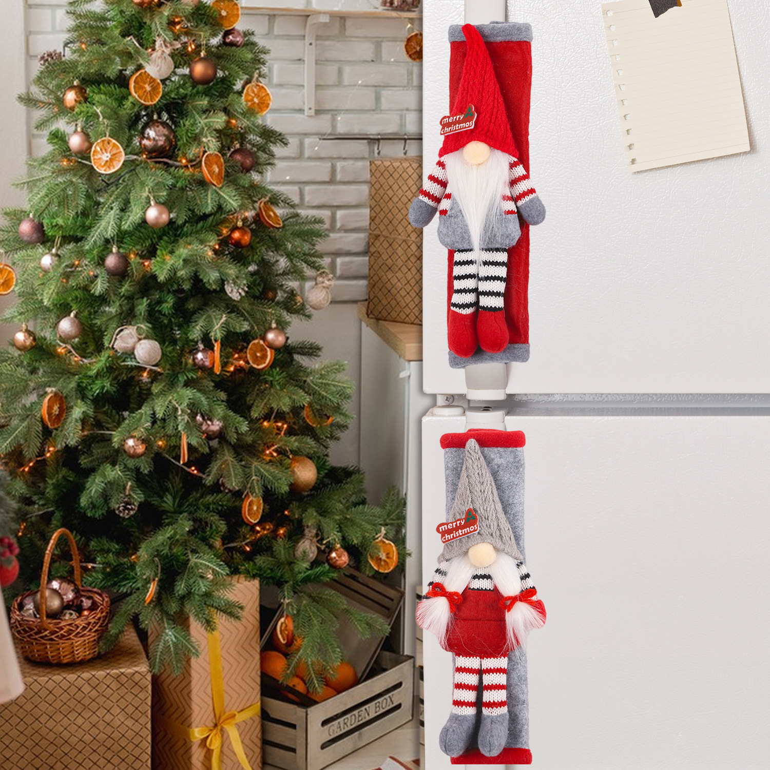 💥LAST DAY SALE 50% OFF💥Christmas Gnome Fridge Door Handle Cover⚡BUY 2 FREE SHIPPING