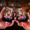 Personalized Couples Stemless Wine Glass