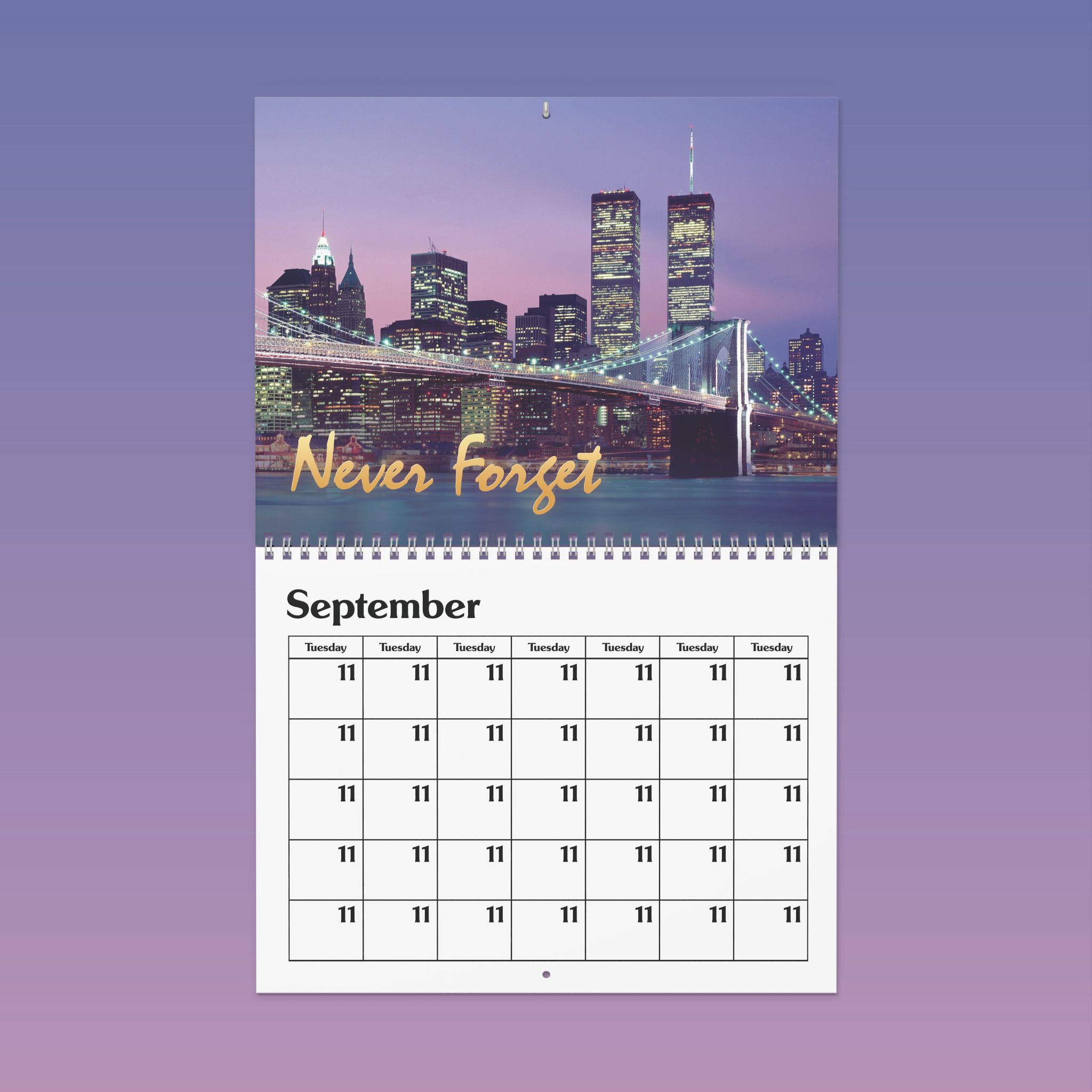 📅Never Forget September 11th Calendar