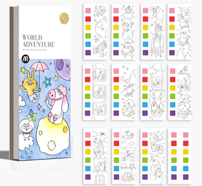 🎅(Christmas Hot Sale - 49% OFF) Pocket Watercolor Painting Book(With brushes and paints)