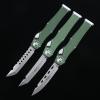 OTF micro-tech green handle Halo 6 lever straight jump knife