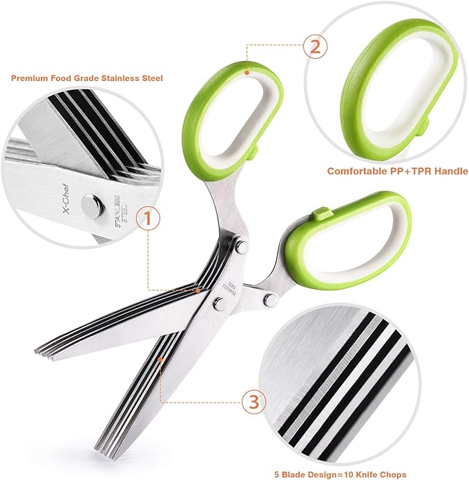 5 Blade Kitchen Salad Scissors