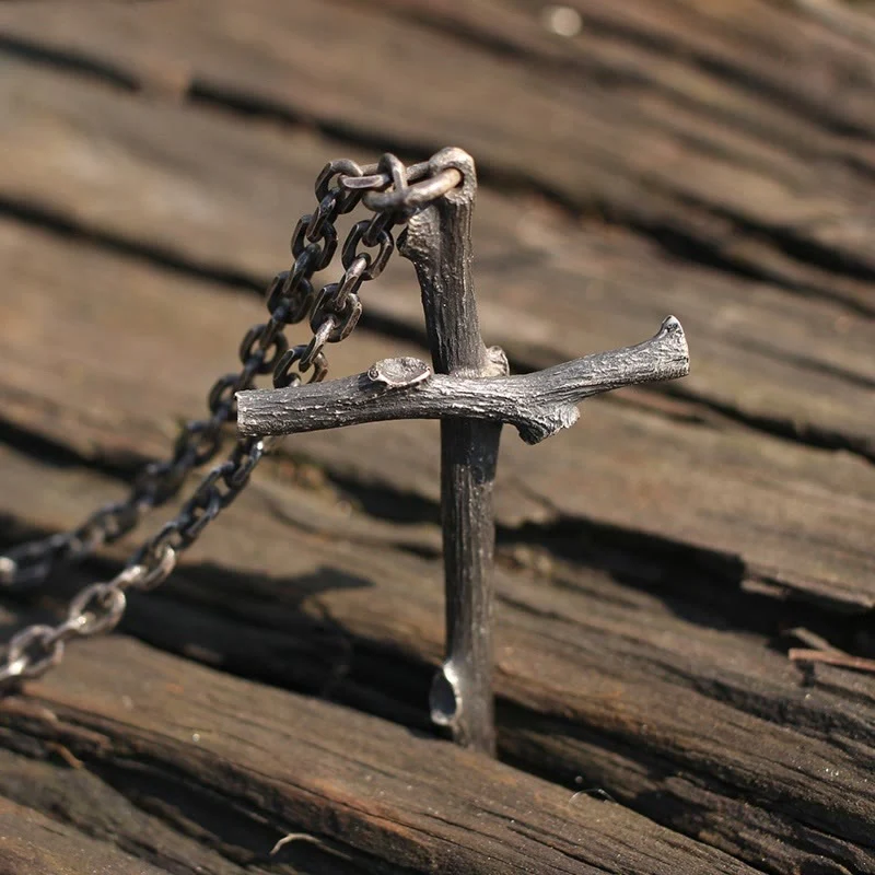 ✝️100% Handmade Sterling Silver Modern & Minimalist Cross Necklace(𝐉𝐚𝐜𝐤 𝐌𝐢𝐥𝐥𝐞𝐫 𝐇𝐚𝐧𝐝𝐦𝐚𝐝𝐞®)