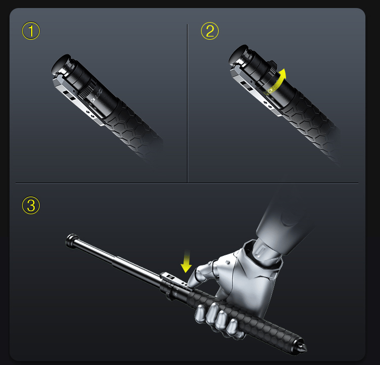 🎁TikTok Last Day Sale - 70% OFF🔥Enhanced Automatic Retractable Self-Defense Hiking Stick