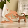 Pet lover Carved wood decor