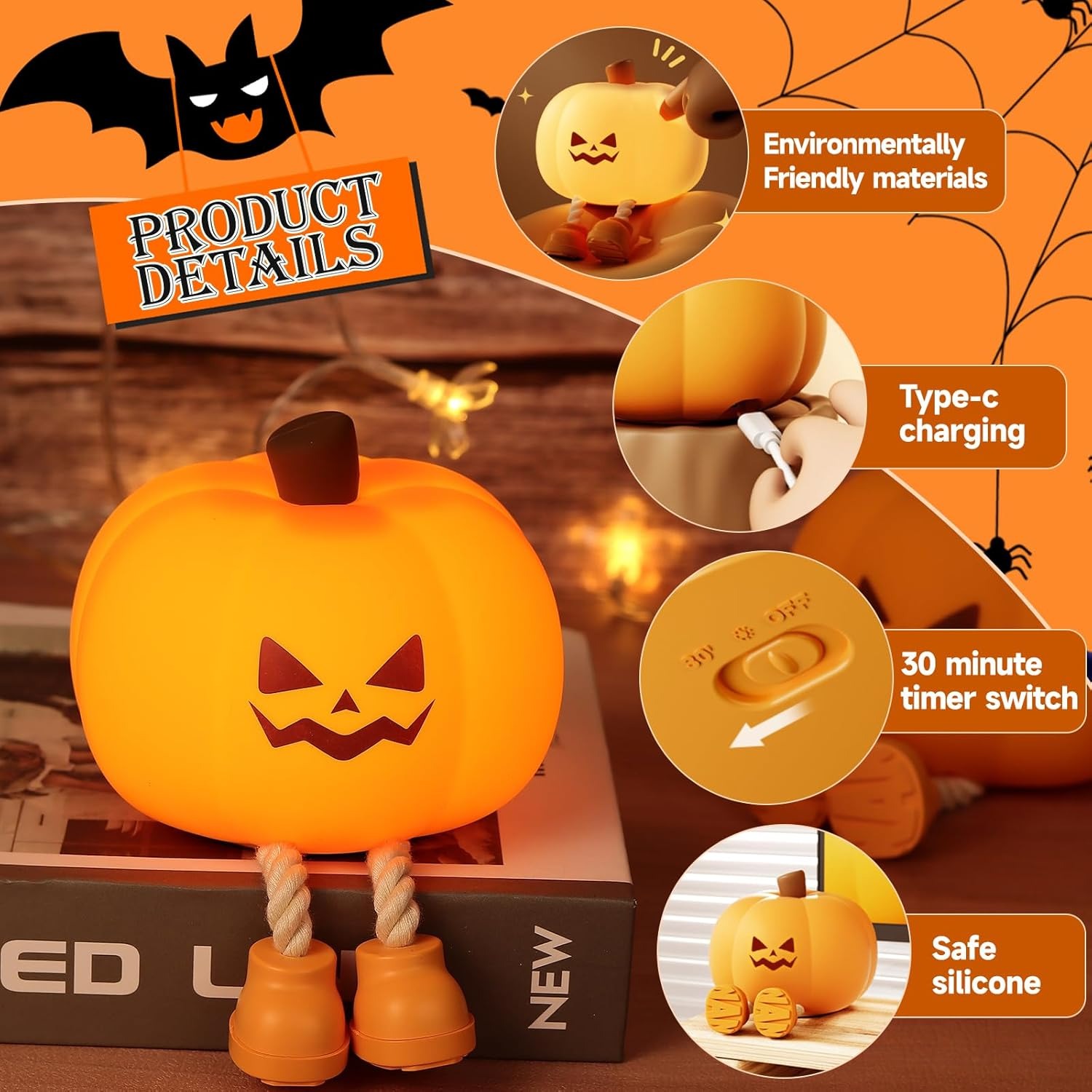🎃Halloween Sale 60% OFF - Halloween Pumpkin Night Light