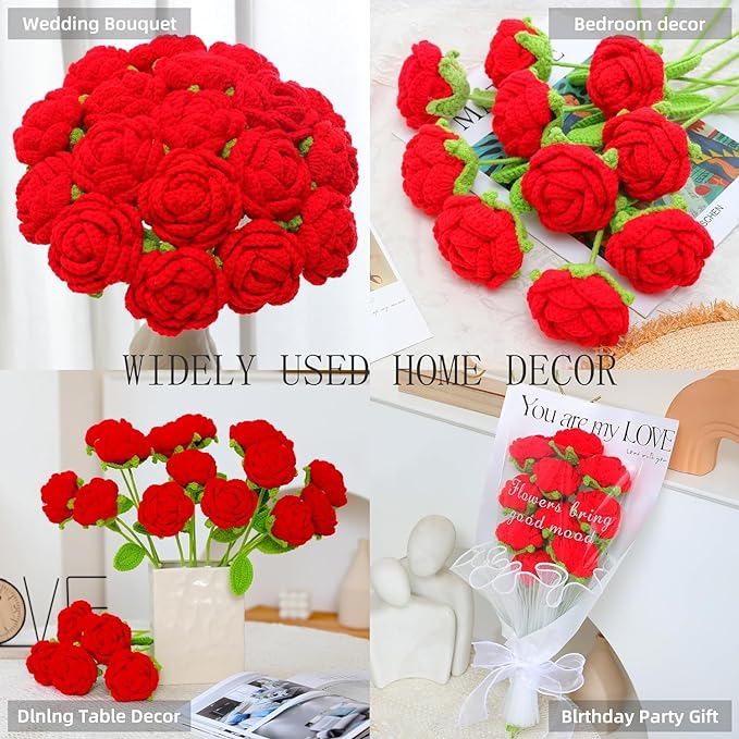 🔥Last Day 50% OFF🔥Mixed Crochet Bouquet, Knitted Rose & Tulip