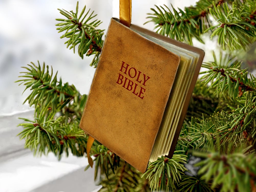 Miniature Bible Book Ornament with Christmas Nativity Story
