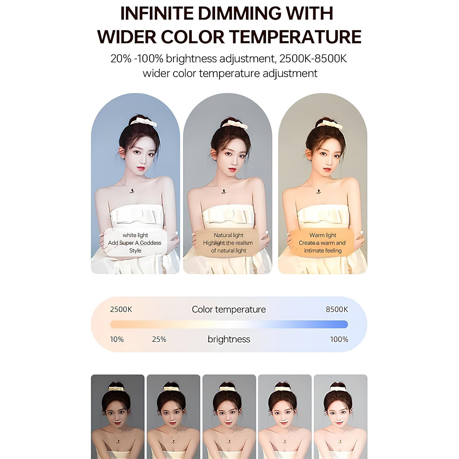 🎁TikTok Last Day Sale - 70% OFF🎉Rechargeable Selfie Portable Ring Light – Adjustable Bicolor Fill Light