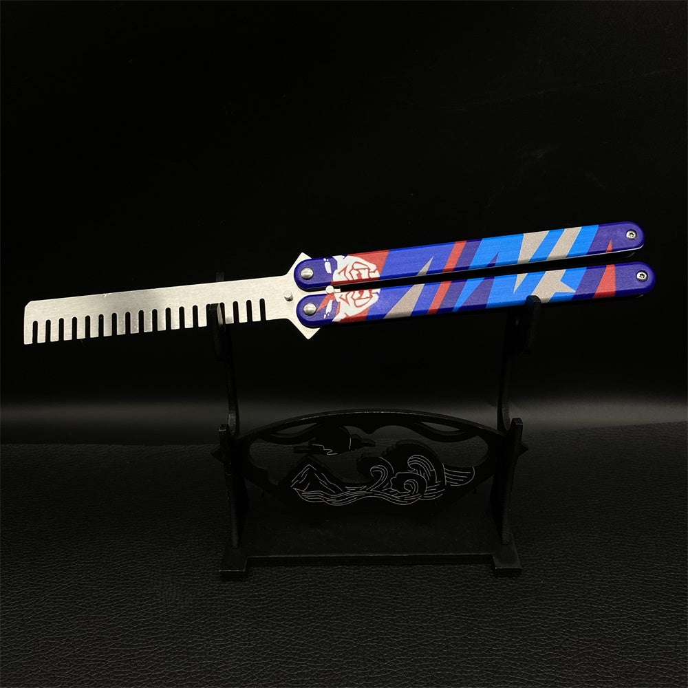 Blunt Blade Stainless Steel Yoru Comb Balisong Butterfly Trainer