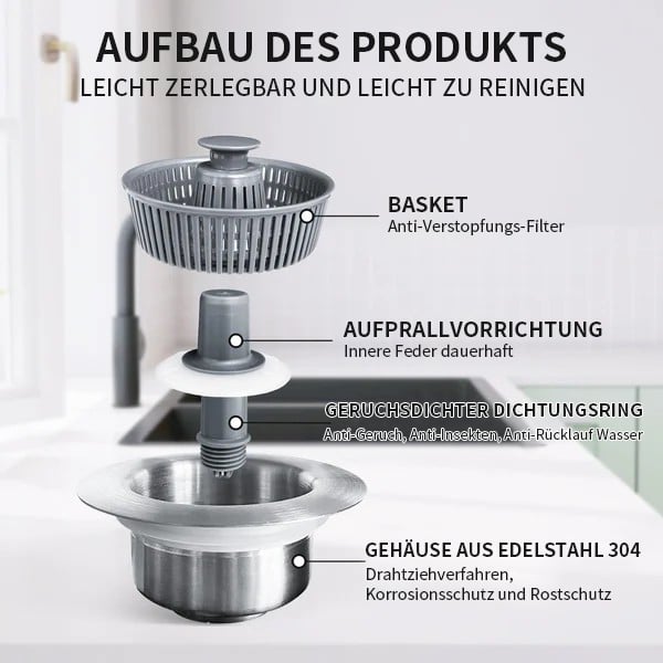 🔥Letzter Tag Verkauf 49% Rabatt 🔥Neu verbesserter Abflussfilter mit Sprungkern für Spülen