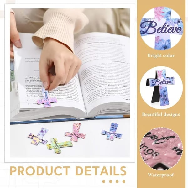 🎁TikTok Last Day Sale - 70% OFF🎉📖16 Pcs Magnetic Cross Bookmarks Gifts for Bible Study, Readers, Teachers, Students🌸✝️