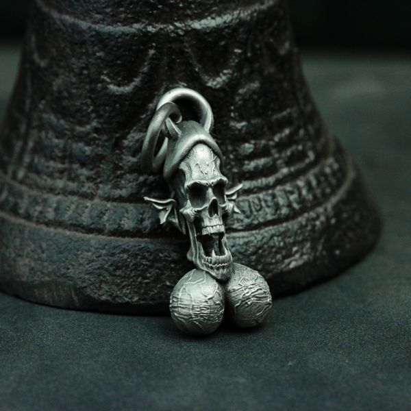 💀Sterling Silver Devil Skull Fun Pendant Necklace，BUY 2 FREE SHIPPING