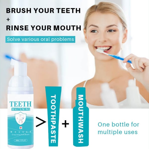 🔥LAST DAY SALE 49% OFF👨‍⚕Teeth Whitening Mousse--BUY 2 GET 1 FREE TODAY