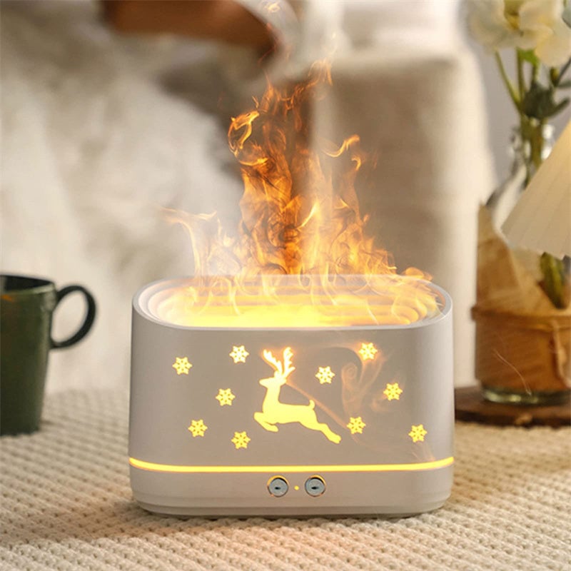 (🎄EARLY CHRISTMAS SALE - 50% OFF) 🎁Elk Flame Humidifier Lamp Christmas Home Decorations