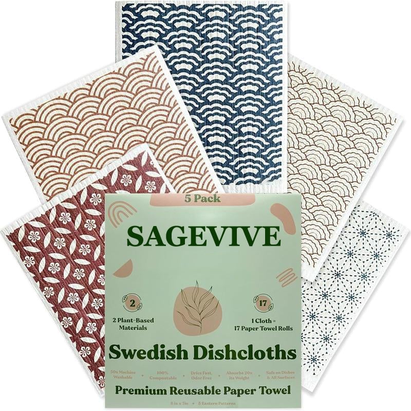 🎄Holiday Pre-Sale Save 70%🎄Swedish Dishcloths for Kitchen & Cleaning | 5 Pack